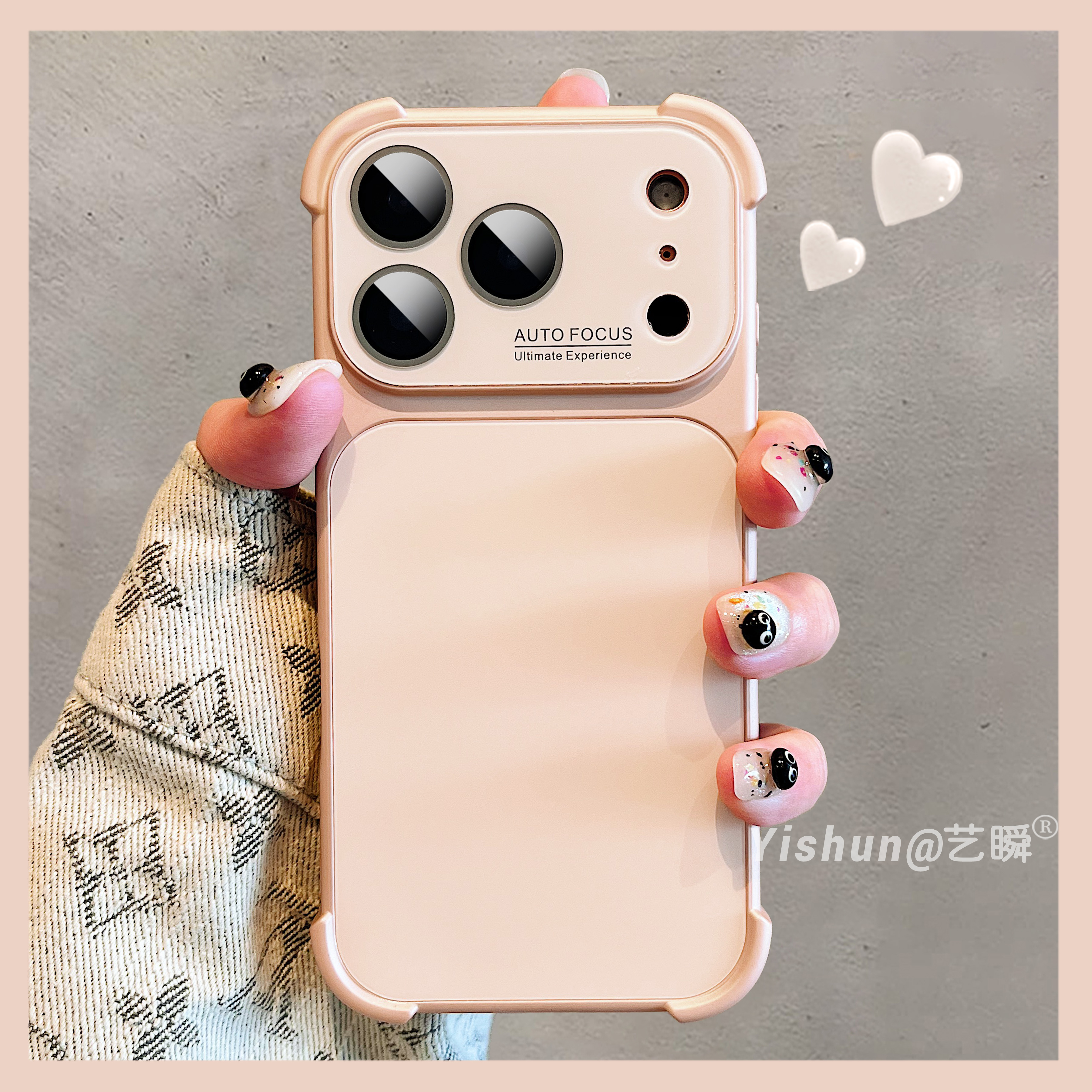 玫瑰金肤感四角防摔适用苹果17ProMax手机壳新款iPhone16pro自带镜头膜14plus防摔创意15高级13pm按键保护套