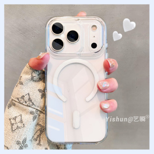 新款适用苹果17promax透明17pro手机壳抗黄提亮iPhone16pro全包超薄防摔Air保护套15pm14pro磁吸高透13手机套