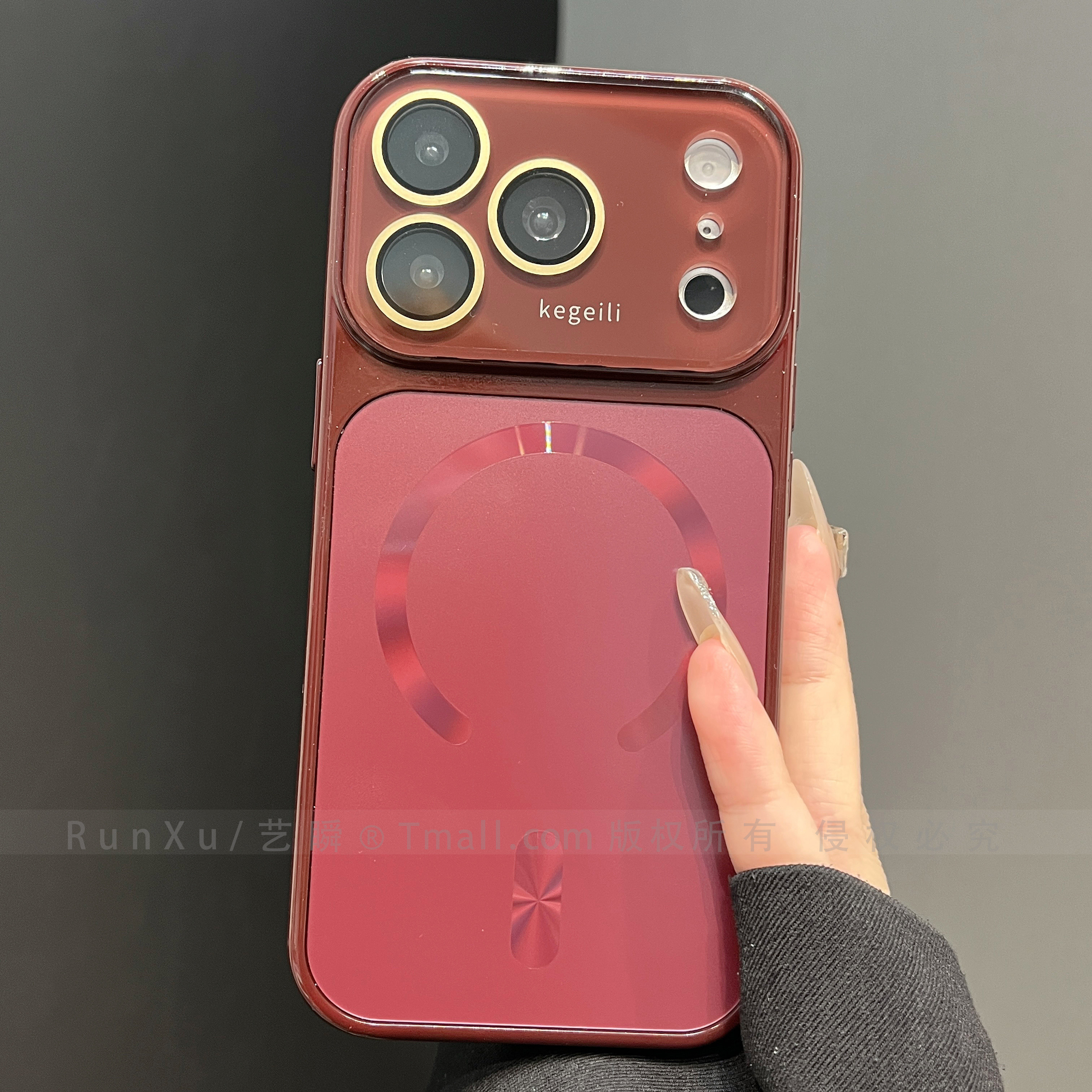 ins官系列新品樱桃红AG磨砂适用苹果17ProMax磁吸手机壳新款iPhone18pro大视窗16全包镜头膜15男女款14保护套图片