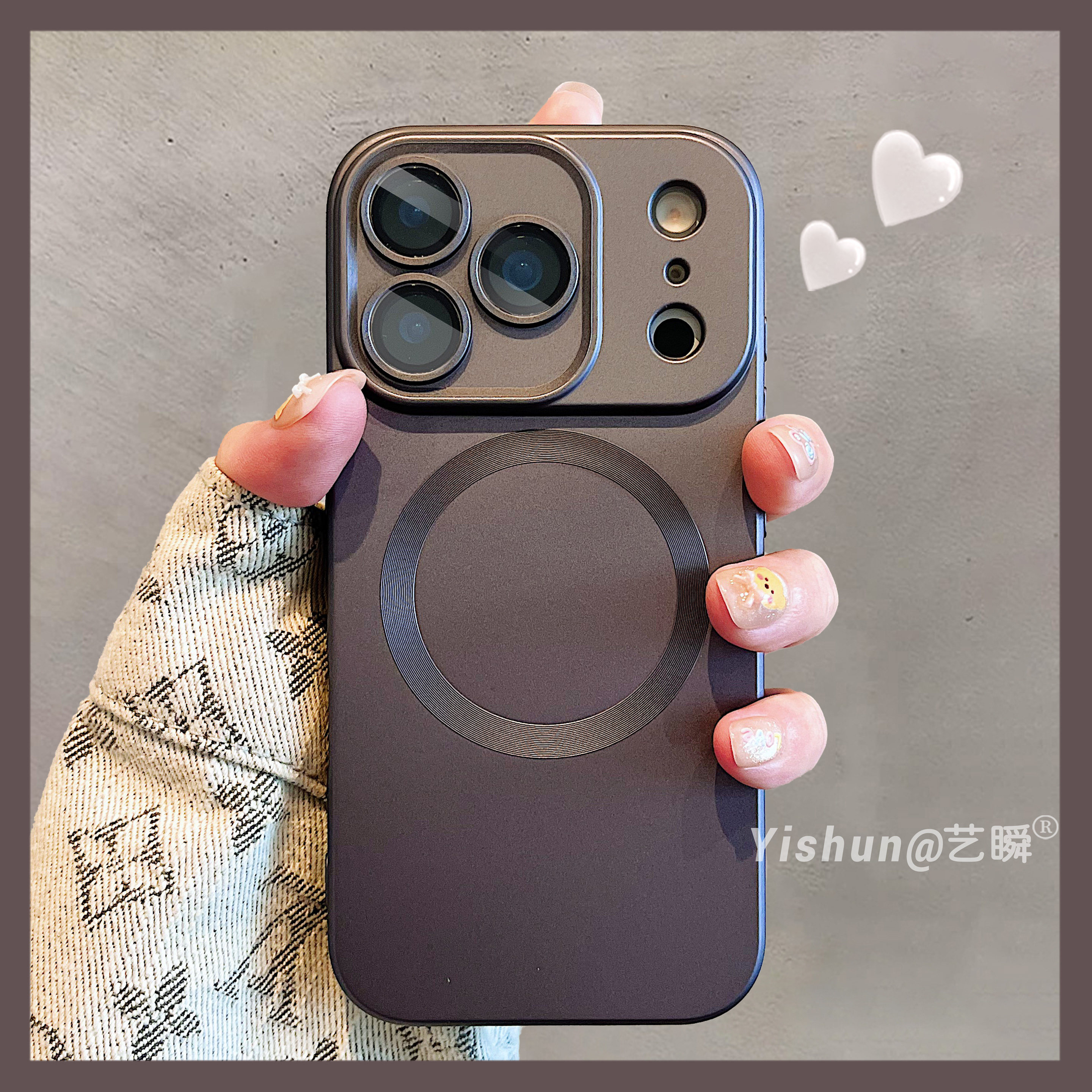 新款灰色CD纹防摔防刮适用苹果17ProMax手机壳iPhone16plus超薄14pro磁吸无线充电男15p镜头全包ip13女保护套