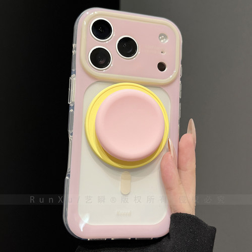 ins马卡龙透明撞色磁吸适用苹果17ProMax手机壳iPhone17pro新款15pm好看的硅胶软ip17pm保护套16pro精孔全包
