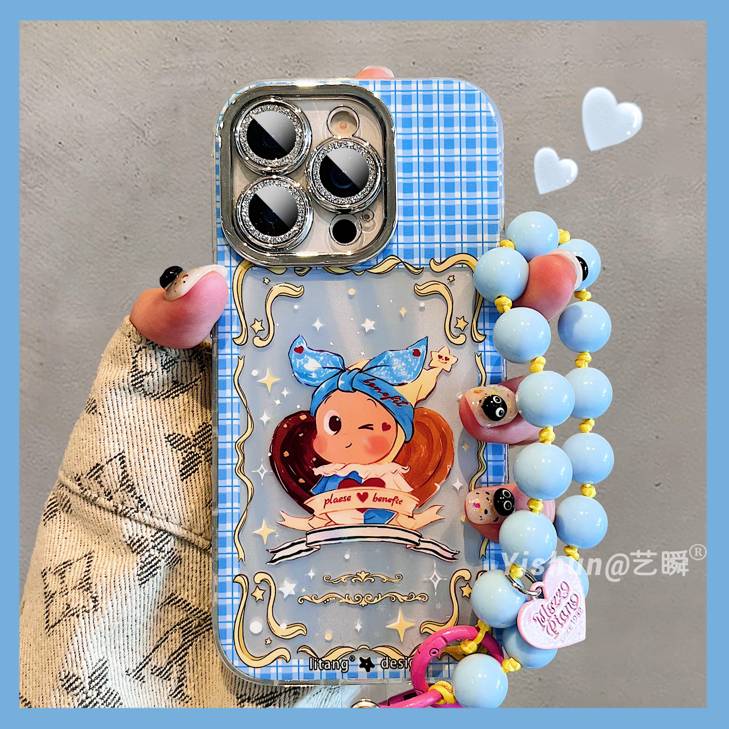 呆萌卡通可爱治愈发箍星星人适用iPhone17ProMax手机壳苹果16新款15pro全包镜头13硅胶ip14少女心17Air保护套