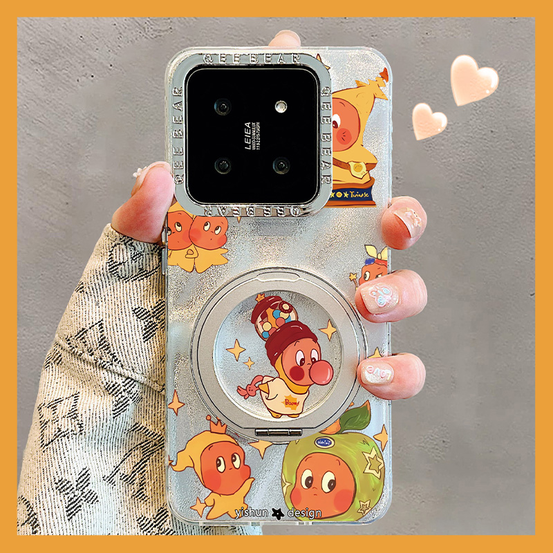 吹泡泡星星人适用小米15Pro新款15Ultra手机壳小米14Pro手机壳360旋转支架壳14Ultra磁吸支点壳15pro女保护套