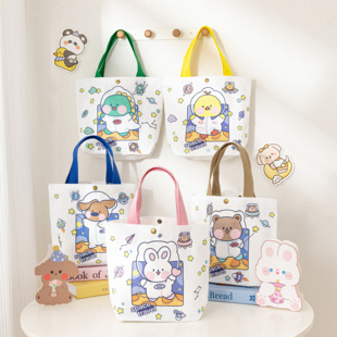 新款可爱卡通ins儿童生日礼物手提布袋山姆周岁伴手礼便携帆布包