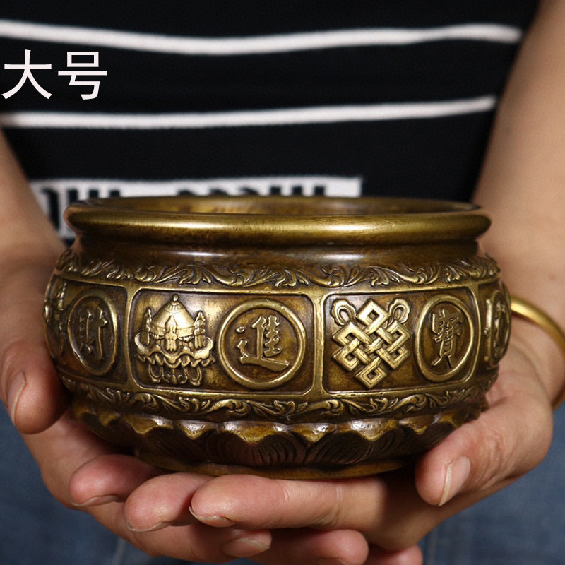 聚宝盆纯铜加厚大号招财进宝