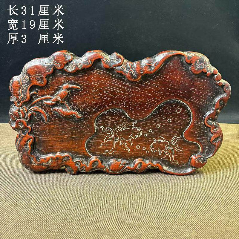 紫檀木茶盘托盘整木雕