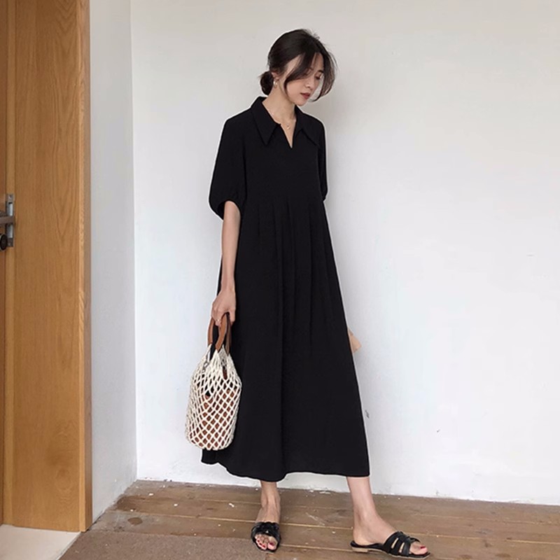 孕妇夏装连衣裙2023q夏季新款孕妇装大码显瘦怀孕期衬衫裙过膝长