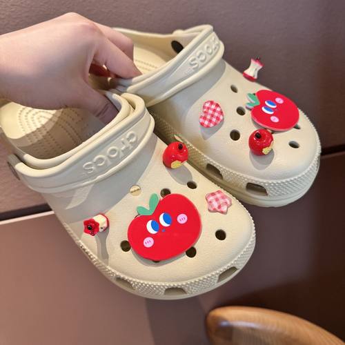 可爱苹果卡通立体鞋扣可拆卸