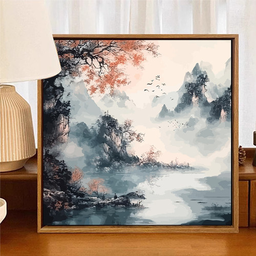 diy数字油画丙烯收回中国风画画
