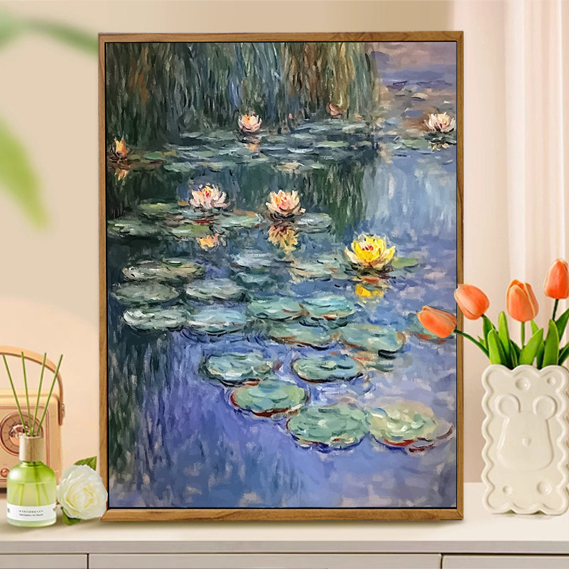 莫奈睡莲数字油画diy填充涂色填色治愈系手工绘画丙烯油彩装饰画,家居饰品,DIY/数字油画,淘宝优惠券,粉丝福利购,淘宝优惠卷