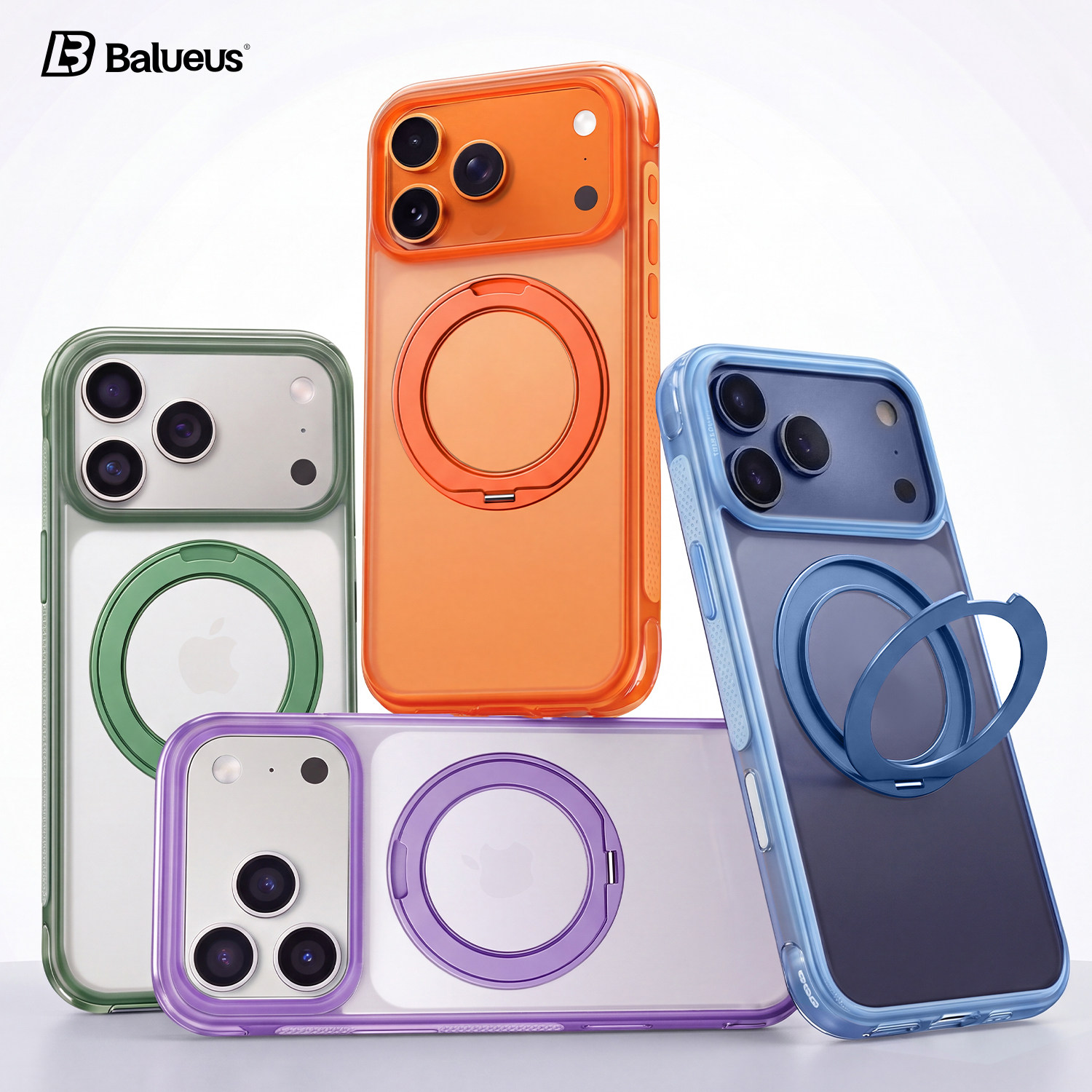 Balueus适用苹果17ProMax手机壳iPhone17Pro保护壳新款多巴胺17气囊防摔pm磨砂磁吸带支架por超薄高级感外壳