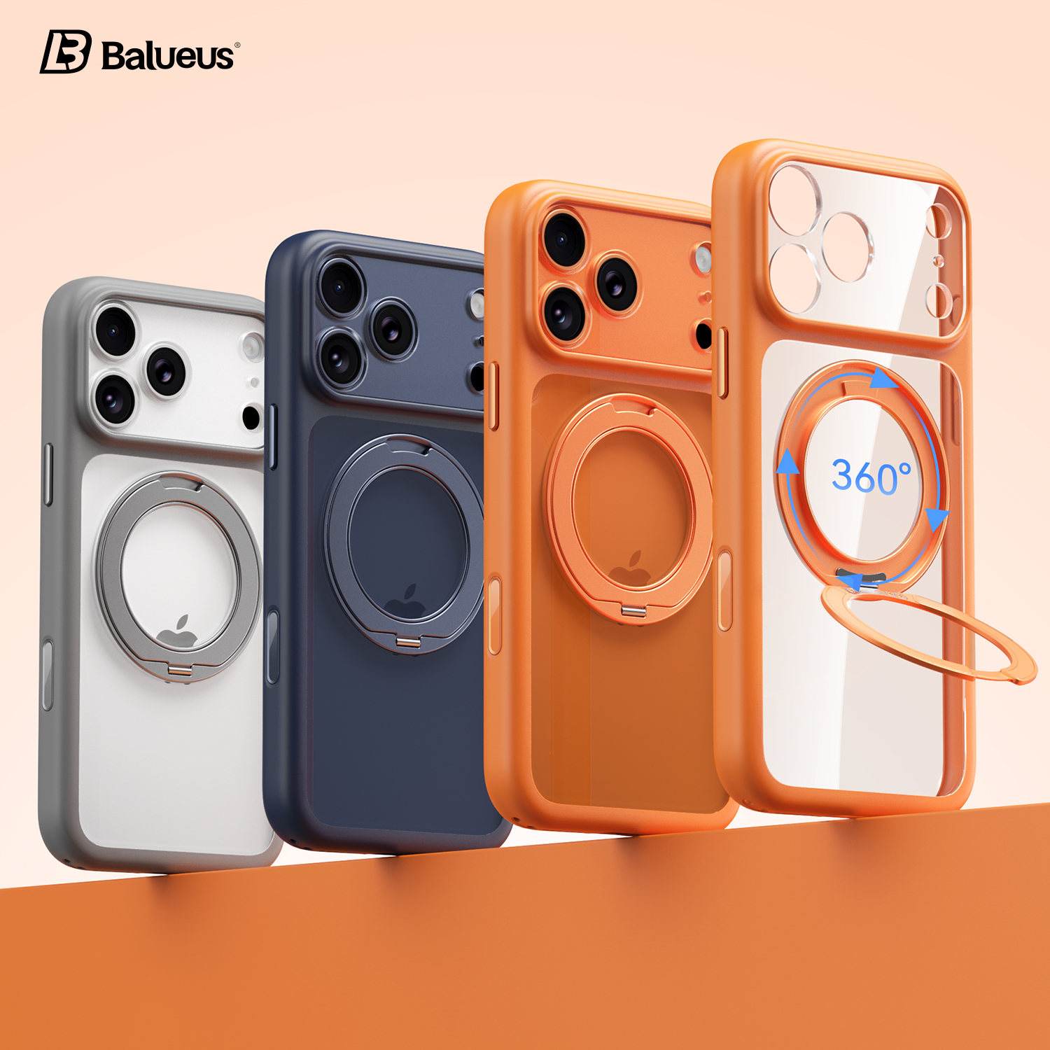 Balueus适用苹果17ProMax手机壳iPhone17Pro高端保护套17镜头全包防摔硅胶透明磁吸Air支架外壳男新款支点壳