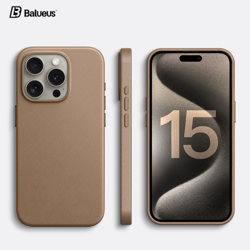 Balueus适用苹果15ProMax手机壳iPhone15Pro保护套新款plus精织斜纹magsafe磁吸防摔por全包镜头max网红ip女 - 封面