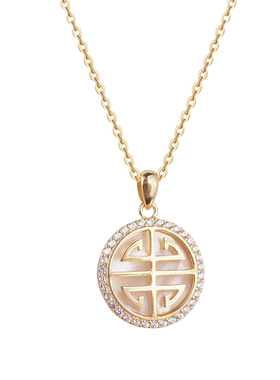 高级感天然贝母女925纯银锁骨链