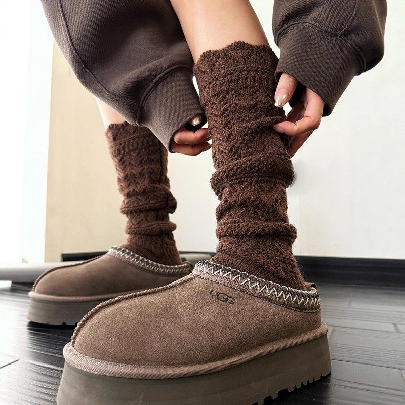 秋冬就要穿深咖色！复古重工粗线勾花小腿袜~镂空羊毛秋冬堆堆袜\,女士内衣/男士内衣/家居服,中筒袜,淘宝优惠券,粉丝福利购,淘宝优惠卷