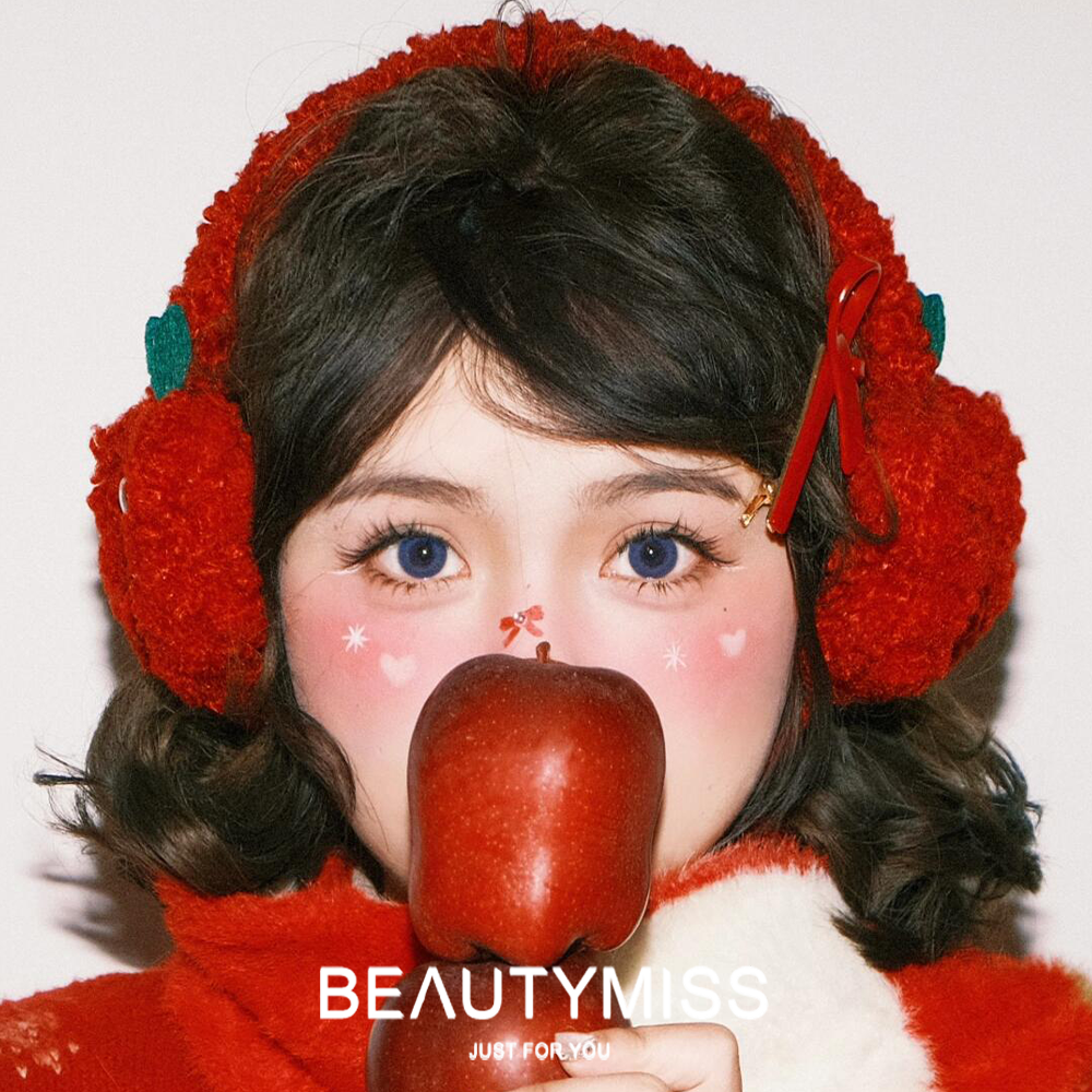 红色毛绒苹果耳暖保暖护耳包可爱