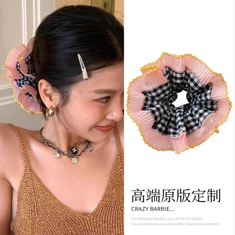 蕾丝大肠发圈博主同款韩系氛围