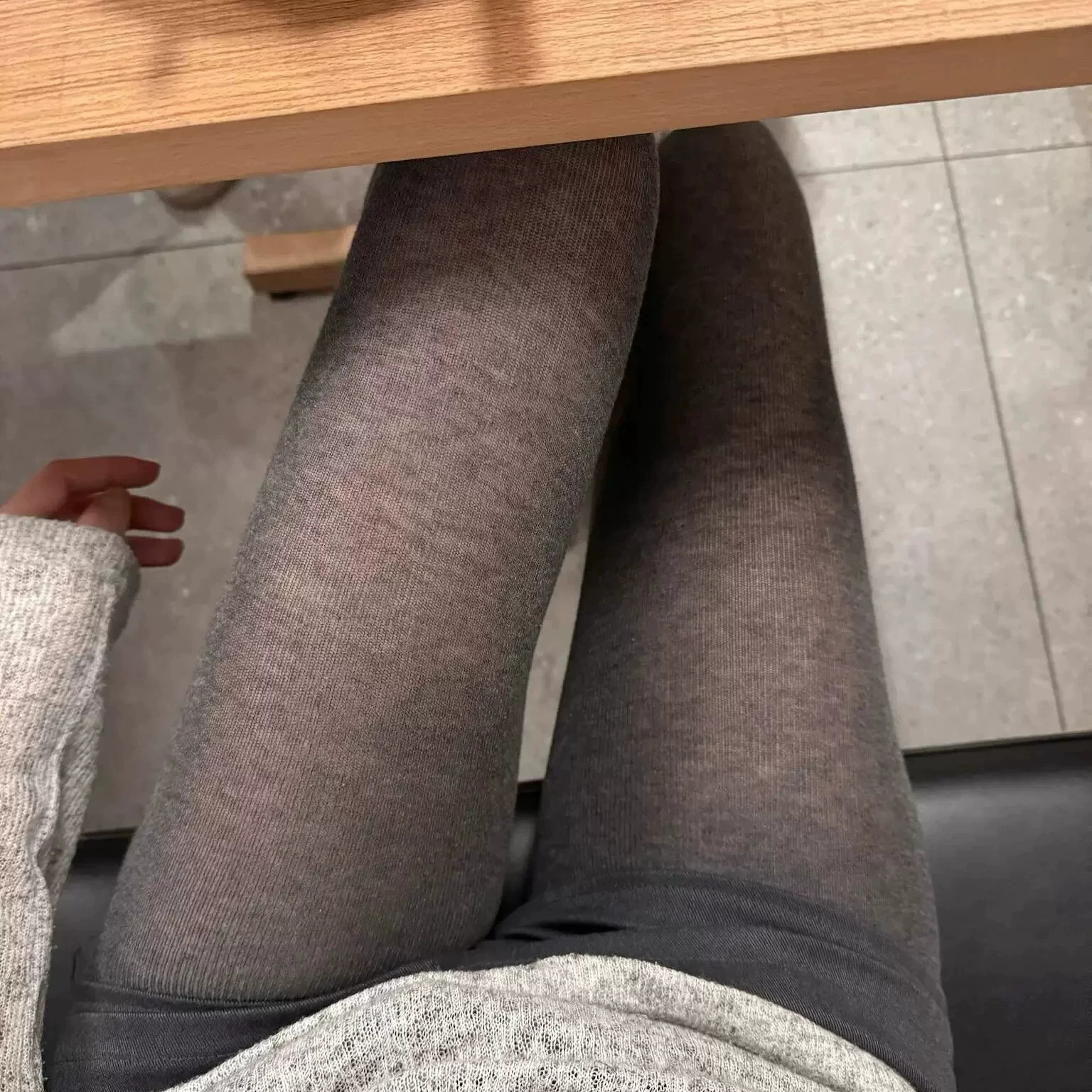 秋冬烟灰微微透连裤袜高级不掉裆