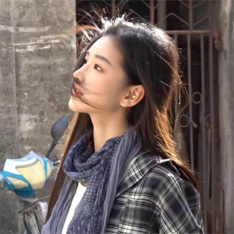 时尚碎花复古文艺棉麻围巾褶皱日系披肩系脖护颈高级感氛围感装饰