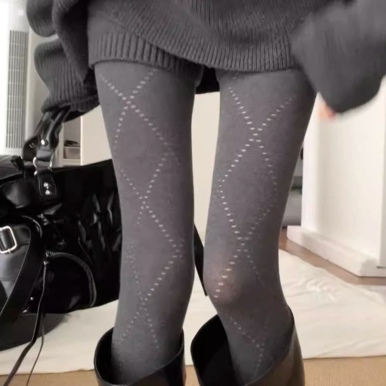菱格裤袜~高级透肉灰色系真的搭