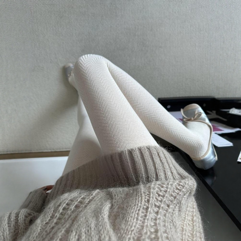 白色连裤袜子太好看了~舒适显瘦
