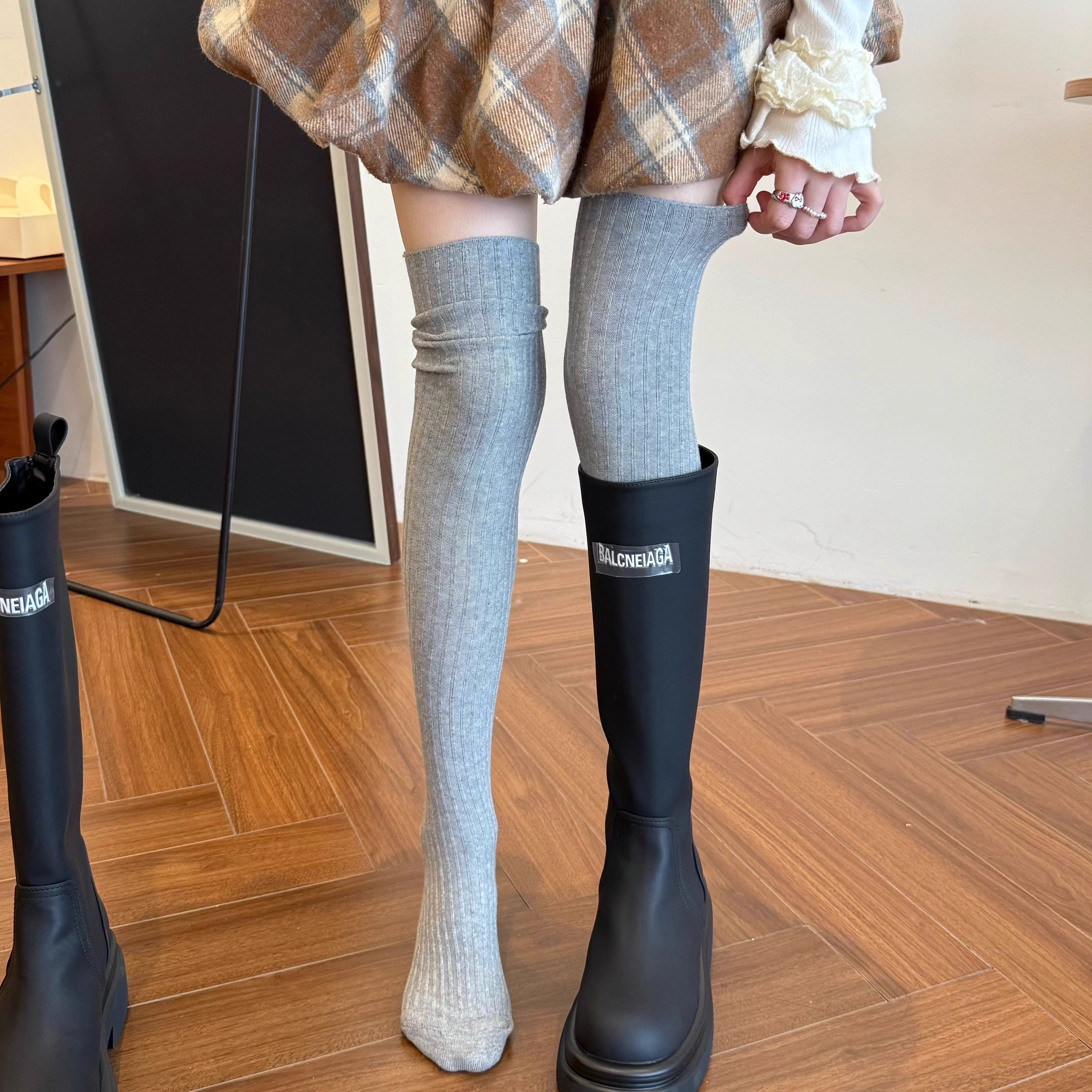 长筒过膝袜女秋冬长靴叠穿堆堆靴子袜子灰色高筒过膝盖大长腿黑色,女士内衣/男士内衣/家居服,长筒袜,淘宝优惠券,粉丝福利购,淘宝优惠卷