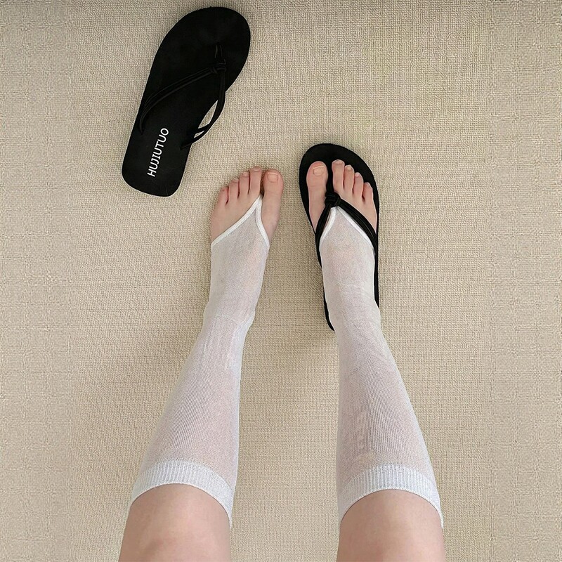 日系薄款二趾袜女夏人字拖分趾袜