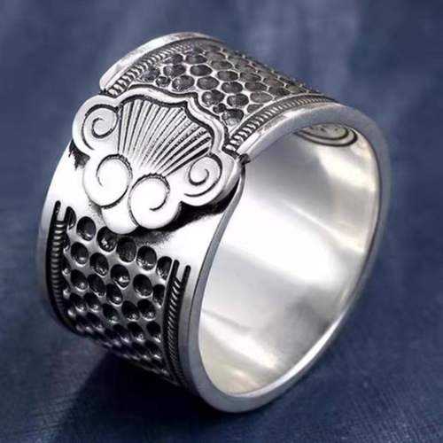 复古防滑顶针戒指DIY手工缝纫刺绣指套工具加厚设计实用创意礼