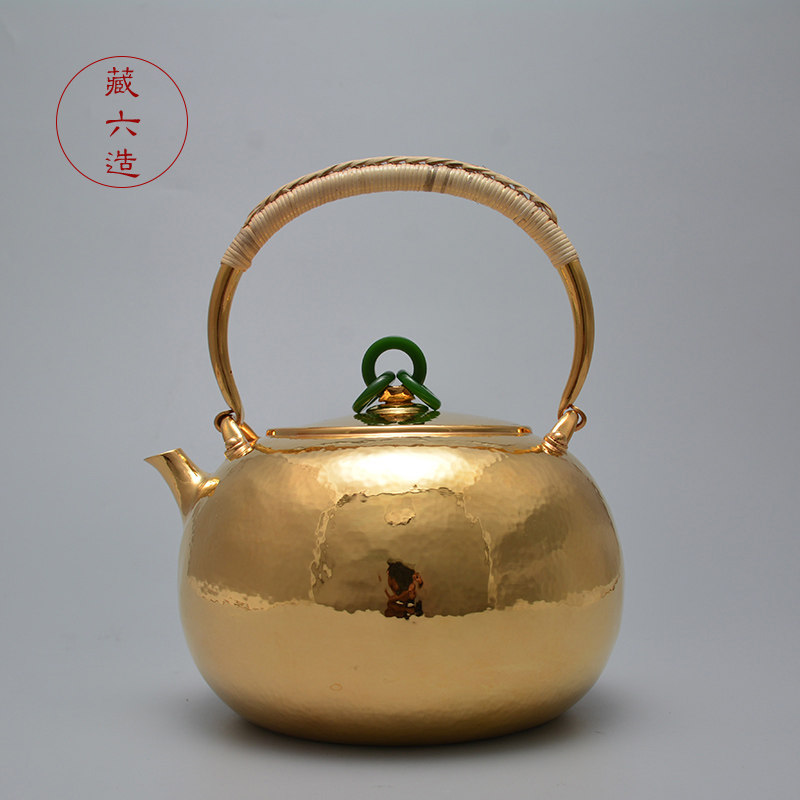 藏六造 锤纹金壶 足金999烧水壶 纯手工24k纯金茶壶