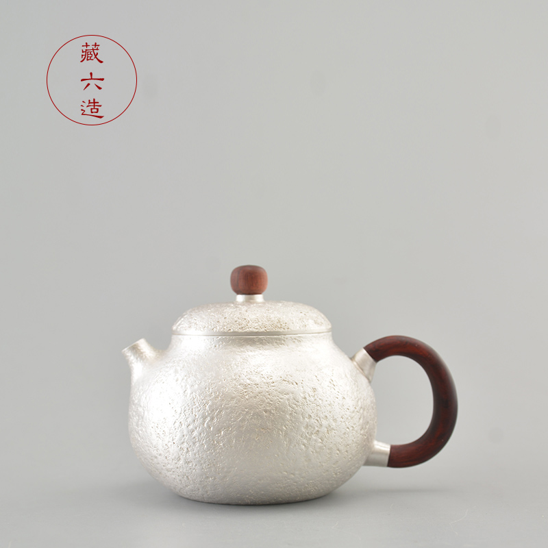 藏六造 纯银999合欢泡茶壶 纯手工一张打家用小银壶 日本银茶具