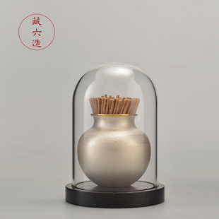 家用牙签牙线棉签收纳盒 纯手工牙签罐 藏六造 纯银999大古牙签盒