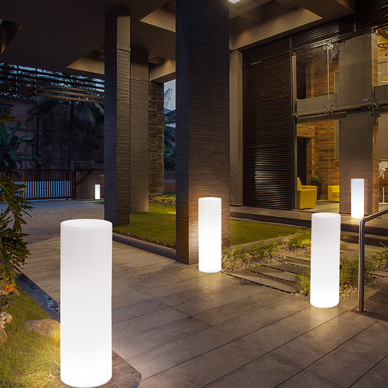 户外led发光灯柱防水景观庭院装饰圆柱方柱路引灯创意落地灯摆件