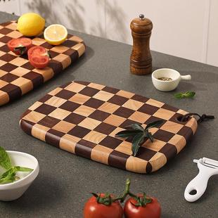 相思木切菜板实木砧板家用高颜值棋盘格菜板厨房防霉砧板网红案板