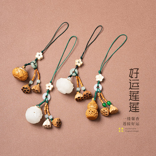 好运莲莲香囊球镂空冷香丸球吊坠