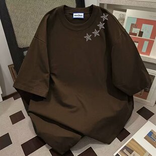 夏季 大码 T恤男女装 短袖 青少年ins宽松休闲上衣潮流体恤2 300斤美式