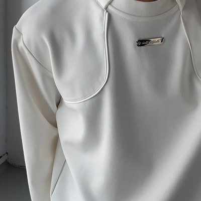 高级感韩系长袖t恤男春秋设计感