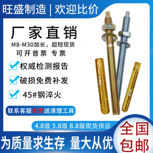 化学锚栓高强度化学螺栓M8M10M12M14M16M18M20M22M24加长化学螺丝