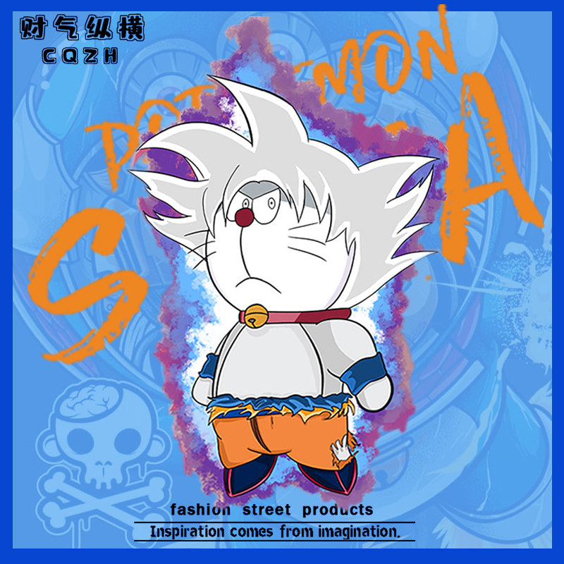 七龙珠联名白神哆啦A梦情侣装短袖T恤宽松半袖打底衫ins潮流衣服