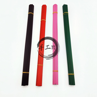 2号60cm80cm胶包花杆手工铁丝毛线花编筐花束制料咖啡色绿白麻色