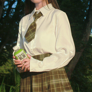 人鱼姬衬衫女JK制服闪光微光珠光流光基础款上衣日系正版长袖少女