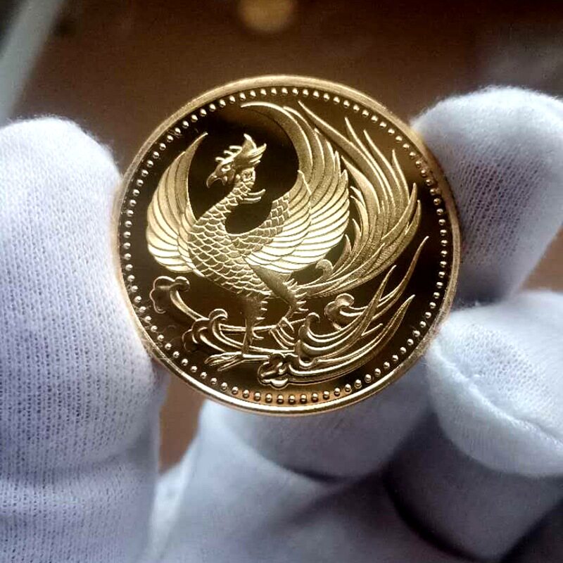 纪念章 镀金 凤凰菊花  硬币 凤凰金币 亚洲 东京奥运纪念币
