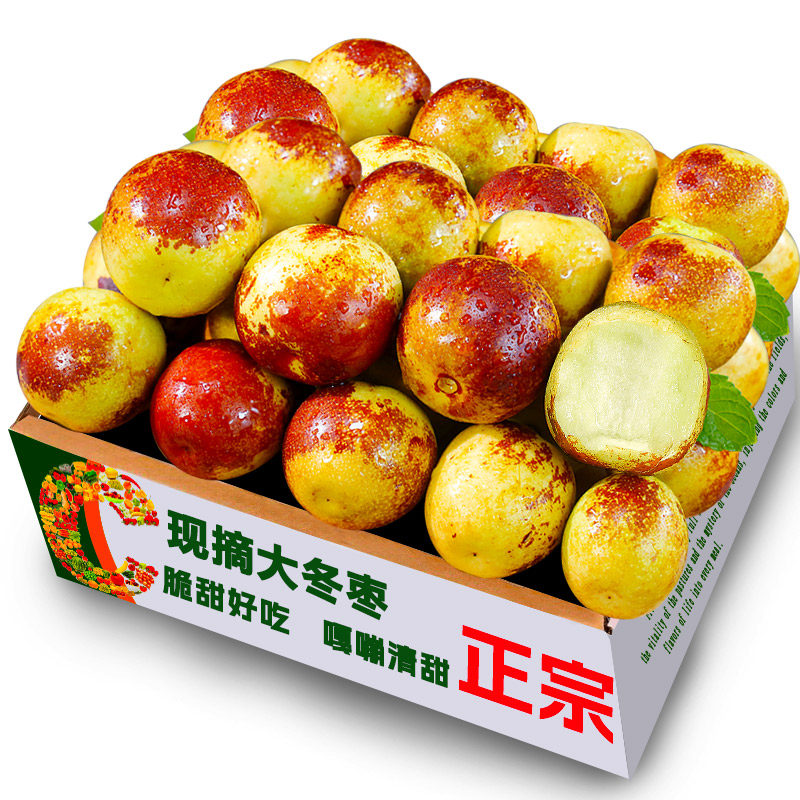 冬枣新鲜脆甜冰糖特大枣子红枣季水果现货产自云南现发非大荔
