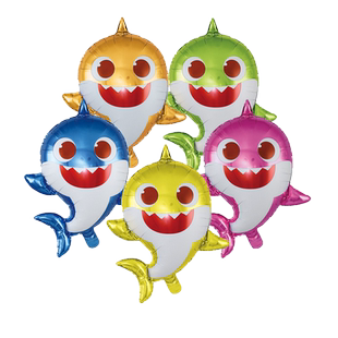 BabyShark正版卡通碰碰狐鲨鱼宝宝气球儿童生日派对主题布置装饰