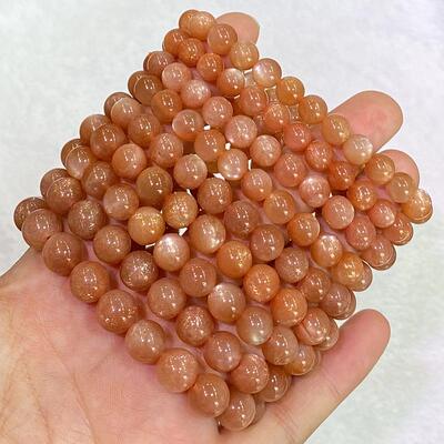 2025天然金沙太阳石手链女款单圈时尚小清新简约水晶手串饰品百搭