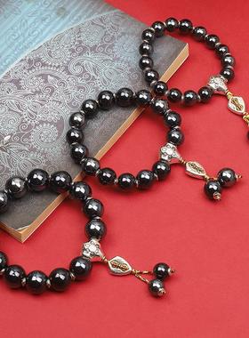 2025黑色香灰瓷手串精品雍家陶瓷手串经典香灰琉璃手串拿货男士手