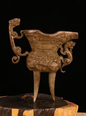 2025三足璃龙酒樽爵杯大角杯仿古酒杯水杯居家功夫茶道茶艺摆件