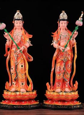 2026东方三圣佛像 药师佛 日光月光菩萨树脂彩绘居家摆件工艺品