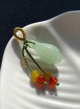 2025天然玛瑙玉石小滴溜吊坠玉髓貔貅挂件吊饰包挂饰 diy饰品配件