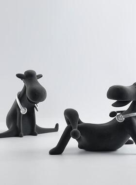 2026现代简约音乐植绒小毛驴摆件北欧样板房间办公间软装饰品玄关