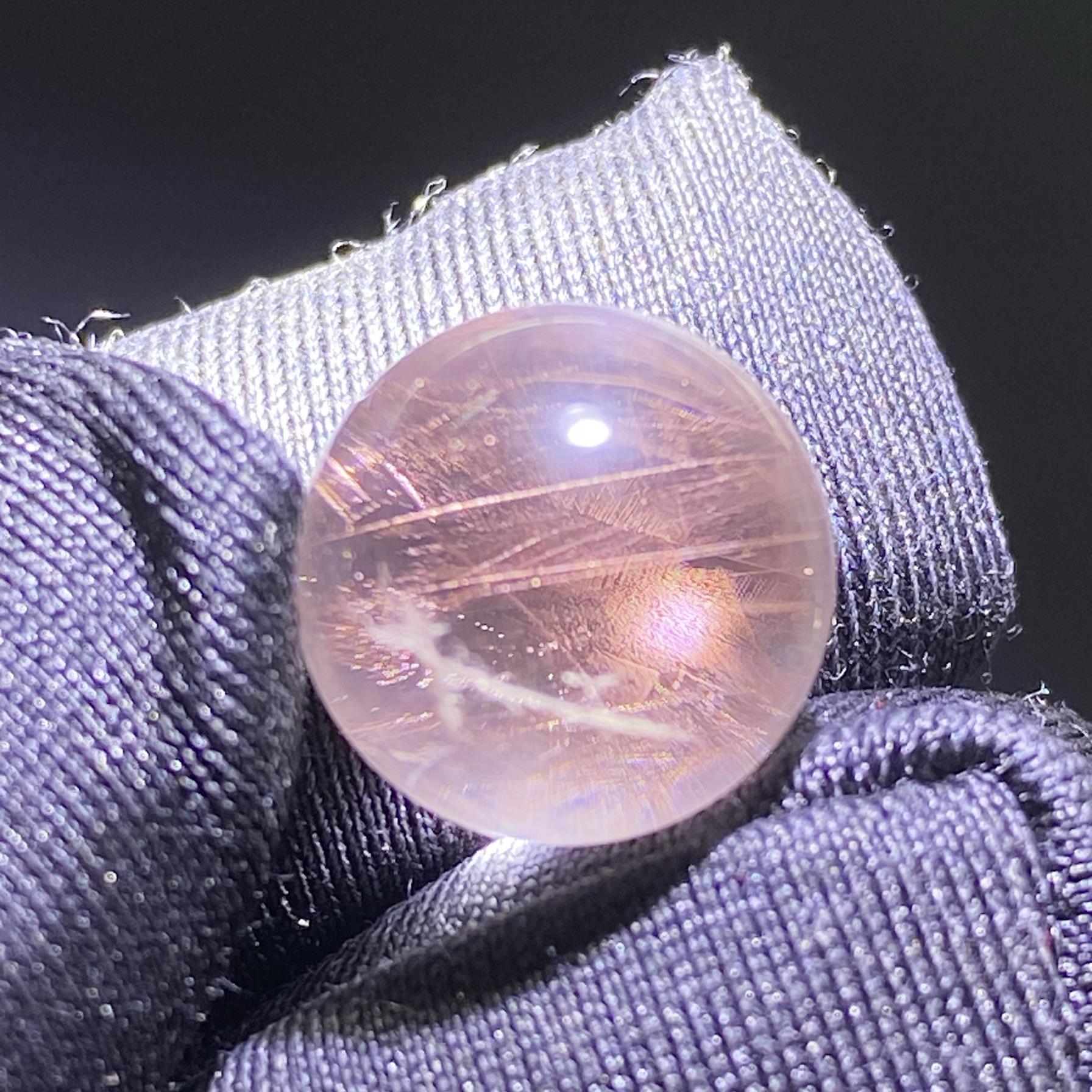 2025天然白水晶红针吊坠圆珠DIY水晶单珠配珠饰品项链显针11.5mm